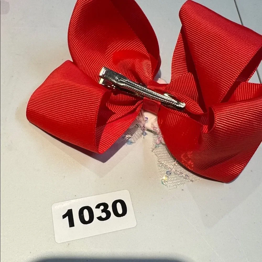 1030 Red Color Hello Kitty Hair Bow Alligator Clip